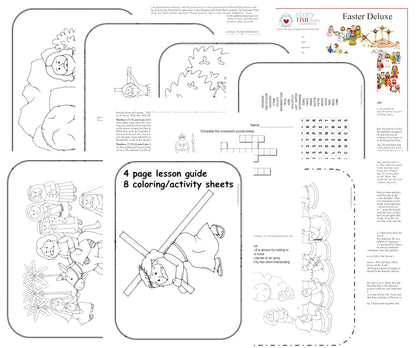 Easter Deluxe Felt Set Bible Flannel Board Stories 42 Pieces +Lesson + Activity Pages Story Jesus He Has Risen Made in the USA of Domestic Felt and Imported Ink Crucifixion Resurrection Last Supper