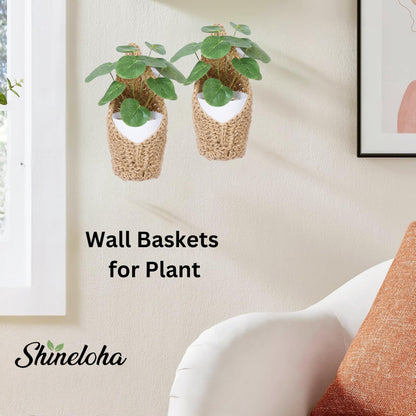 Shineloha 2 Pack 4-inch Hanging Planters for Indoor Plants, Macrame Wall Plant Hanger | Wall Plant Holder, Wall Planters for Indoor Plants (2 Pack, up to 4 inch Pot)