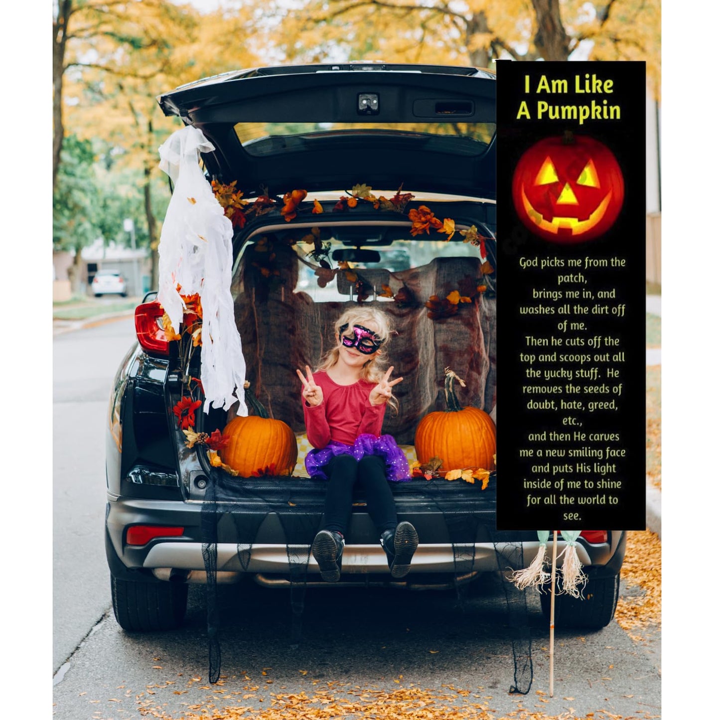 100 Pack I Am Like a Pumpkin Christian Halloween Bookmarks – Made in USA Trunk or Treat Handouts