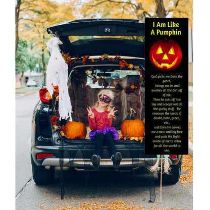 100 Pack I Am Like a Pumpkin Christian Halloween Bookmarks – Made in USA Trunk or Treat Handouts