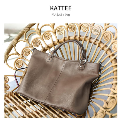 Kattee Women's Soft Leather Tote Bag, Top Satchel Purses and Handbags