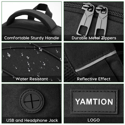 YAMTION School Backpack for Men and Women,College Bookbag Teens Laptop Backpack Schoolbag with USB Port for Students Work Business Office