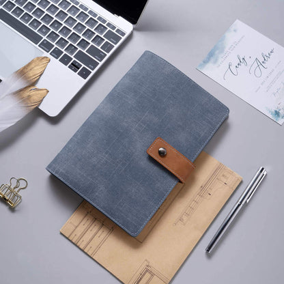 CAGIE A5 Refillable Faux Leather Traveler Notebook Binder Journals 6 Ring Binder Personal Organizer Travel Diary for Women Men Lined Grid Blank Paper with Calendar