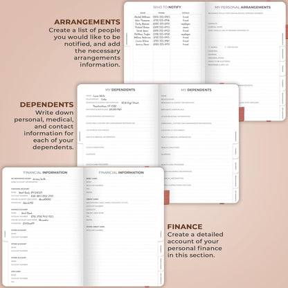 Clever Fox End of Life Planner – Final Arrangements Organizer for Beneficiary, Will Preparation, Last Wishes & Funeral Planning, A5 (Rose Gold)