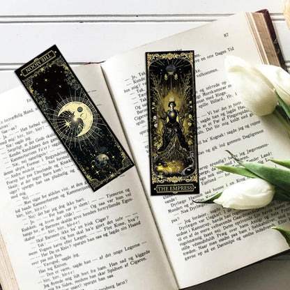 100 Pcs Gothic Tarot Bookmarks Bulk, Dark Academia Witchy Book Marks for Reading, Skeleton Paper Page Markers, Bookish Gifts for Reading Women Book Lovers Men, Dark Romance Merch