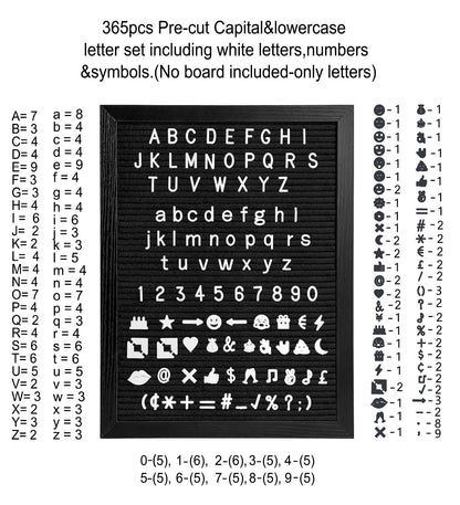 G GAMIT Letters Set - Pre-Cut 365pcs 0.75" Both Capital and Lowercase Letters Only (No Board Included)