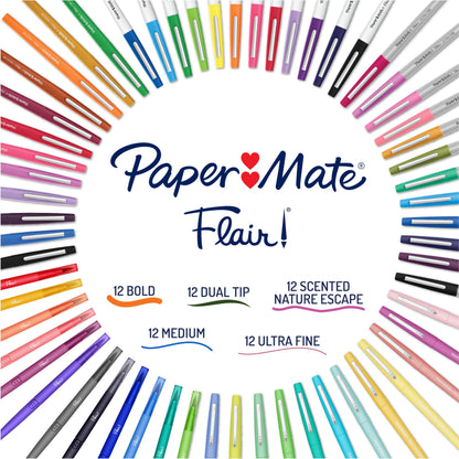 Paper Mate Flair Felt Tip Pens Ultimate Pack, Features 5 Different Types of Pens, 60 Count - Creative Fun, Classroom Essentials, Teacher Supplies, Arts & Crafts