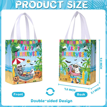 Ertyjikg 20PCS Summerween Gift Bags - Happy Summerween Decorations, Non-Woven Reusable Goodie Favor Bags for Halloween In Summer Party Supplies