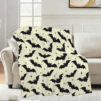 Throw Blanket for Couch,Gothic Bats Plush Fall Throw,Halloween Soft Fluffy Blanket for Sofa Decoration,Flannel Fleece Blanket for Naps,Reading,Traveling,Camping,50 X 60 Inch