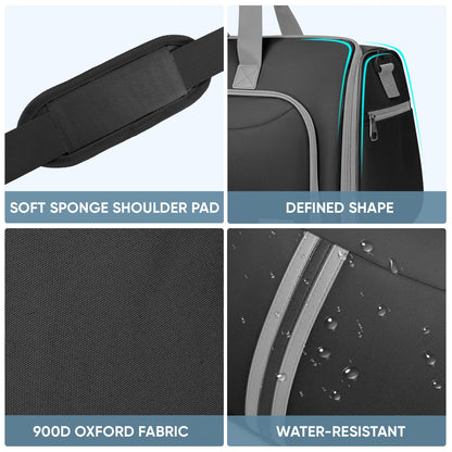 BALEINE Travel Garment Bag, Travel Suit Bag for Men, Water Resistant Carry on Garment Bag for Hanging Clothes, Garment Duffel Bag for Travel Business (Black-Convertible)