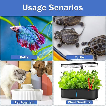 Super Mini Aquarium Heater 10W Betta Heater for 1-2 Gallon Tanks, Small Fish Tank Heater Turtle Heater with Dry-Run/Overheat Protection, Memory Function