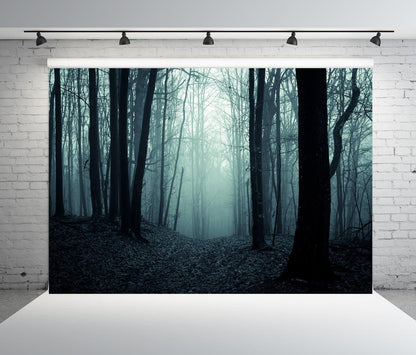 BELECO 7x5ft Fabric Spooky Dark Forest Backdrop Halloween Haunted Misty Woods Magic Grove Vampire Evil Trees Background Halloween Forest Party Decorations Photo Studio Prop