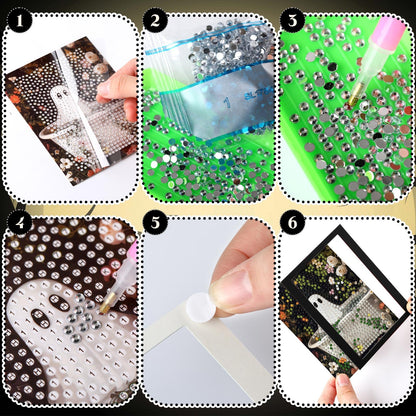Saillong 24 Pcs Halloween Mini Diamond Art Kits for Adults Beginners DIY Spooky Ghost Pumpkin Small Diamond Painting Kits Full Paint Drill with Gem Art Painting for Home Decor 5.12x3.94 Inch