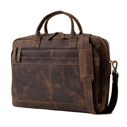 Leather briefcase bag for men Leather Laptop Bags For Men and Women Travel Messenger Bag 16 Inch (Vintage Brown, 16 Inch Briefcase)
