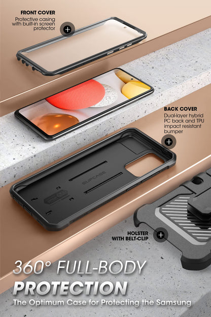 SUPCASE for Samsung Galaxy A53 5G Case with Screen Protector (Unicorn Beetle Pro), [Built-in Stand & Belt-Clip] Heavy Duty Shockproof Rugged Kickstand Protective Phone Case for Samsung A53 5G, Black