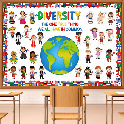Diversity in Common Multicultural Bulletin Board Decorations Diversity Bulletin Board Decoration Earth Day Activities Educational Classroom Decor Paper Cutouts For Multicultural Classroom Decor