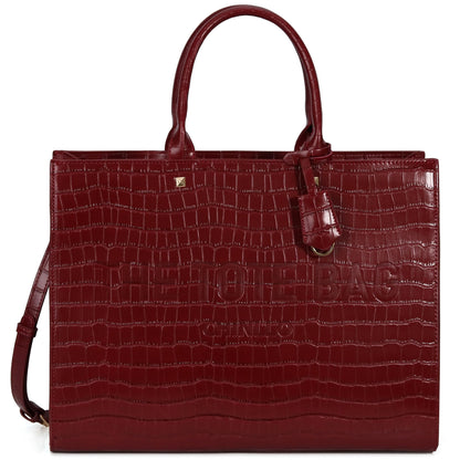 Chinllo Tote Bag for Women Top Handle Satchel Purse and Handbags Compartment with Shoulder Strap (D.Red-Lc)