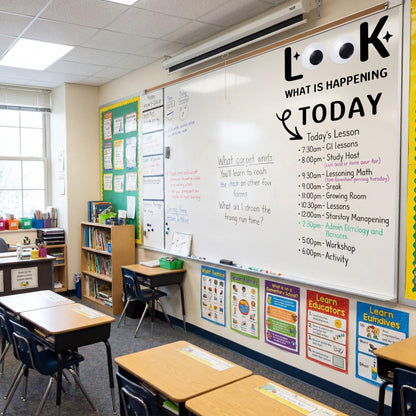 Sabary Magnetic Classroom Daily Schedule Decor Look What is Happening Today Magnetic Whiteboard Classroom Decorations, Daily Schedule Bulletin Board Set Back to School Class Teacher Whiteboard Decals