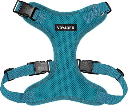 Voyager Step-in Pet Harness - All Weather Mesh, Adjustable Step in Harness for Cats and Dogs by Best Pet Supplies - Turquoise, S