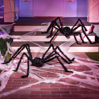 JOYIN 2 Pack 5 Ft Halloween Outdoor Decorations Hairy Black Spider, Scary Giant Spider, Fake Large Haunted House Props, Halloween Yard Lawn Decorations Party Indoor Decor