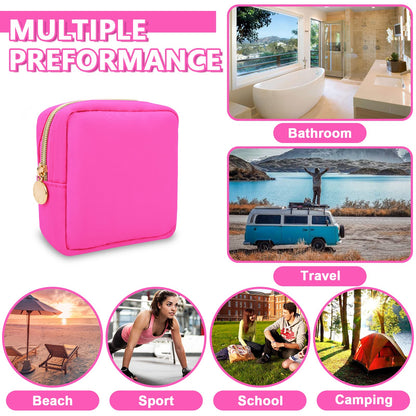 UIXIZQ 6 Pcs Waterproof Mini Makeup Bag Pouch for Purse,Small Cosmetic Travel Bag Pouch Nylon Toiletry Organizers Bag for Women Girls,Cute Mini Zipper Preppy Coin Purse for School Work Camping Travel