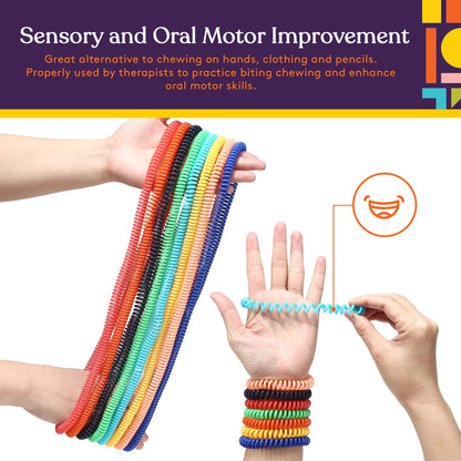 Special Supplies Chewy Jewelry Sensory Necklaces and Bracelets, 16 Pack, Soft and Flexible Silicone, Interactive Relief for Kids (Multicolor)
