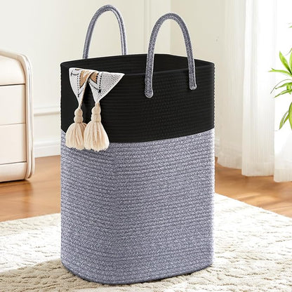 Artfeel Laundry Basket,Woven Cotton Rope Laundry Hamper,80L Versatile Storage for Dirty Clothes,Baby Toys,and Blankets in Bathroom, Nursery,and Living Room
