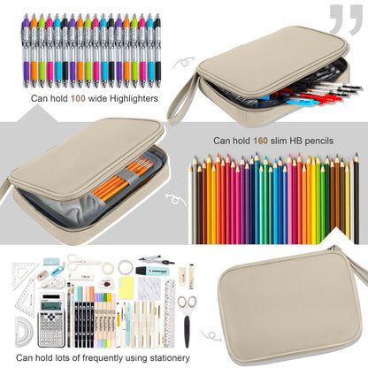Zannaki Big Capacity Storage Pouch Marker Pen Pencil Case Simple Stationery Bag Box Art Tool & Sketch Storage Boxes for Bullet Journal Middle High School Office College Student Girl Women Adult Teen