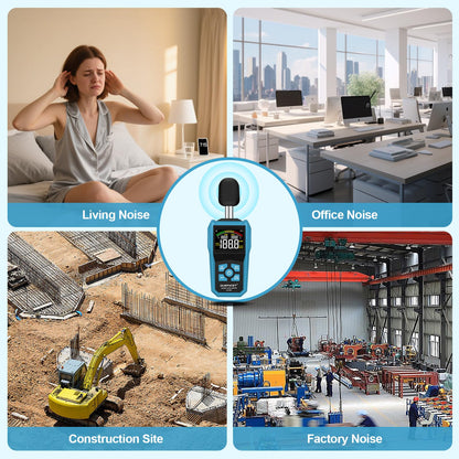 Decibel Meter, DURFICST Sound Level Meter with LCD Color Screen, 30-130dB SPL Meter with A/C Weighting, Data Hold, MAX/MIN,dB/SONE Unit,FAST/SLOW Response,for Home, Office, Factory, Noisy Neighbors