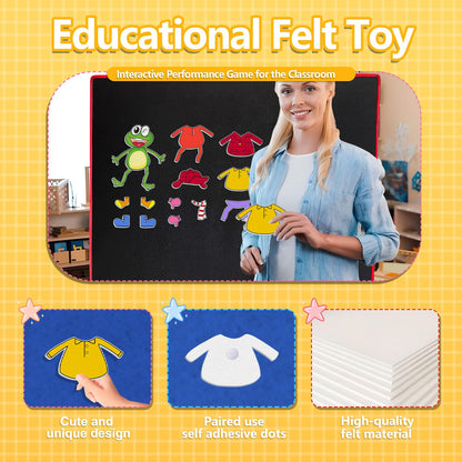 Ai fsem Froggy Gets Dressed Felt Board Story Sets Classroom Must Haves Flannel Board for The Classroom Speech Therapy Materials Teacher Play Set