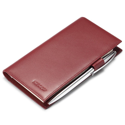 HISCOW Supple Leather Checkbook Cover with Free Divider - Italian Calfskin (Wine Red)