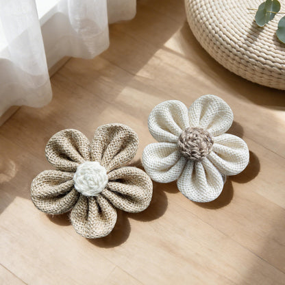 Curtain Tie Backs for Curtain Drapes, Boho Decor Holdback Clamp Farmhouse Tiebacks Clips with Flower for Sheer Curtains, Shabby Chic Drapery Holder, Pack-2