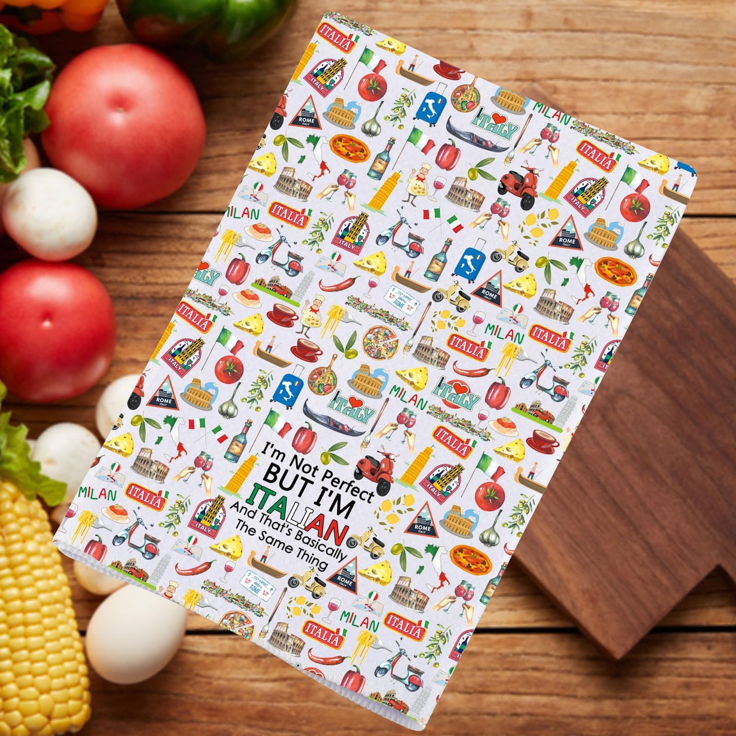 JNIAP Italian Kitchen Towel Italian Dish Towel Italy Kitchen Gift Italy Hand Towel Italians House Warming Gifts (Italian and kt)