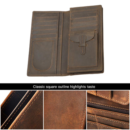 Plinvo Vintage Genuine Leather Wallet for Men, Bifold Slim Design with RFID Blocking and Gift Box (Brown-1)