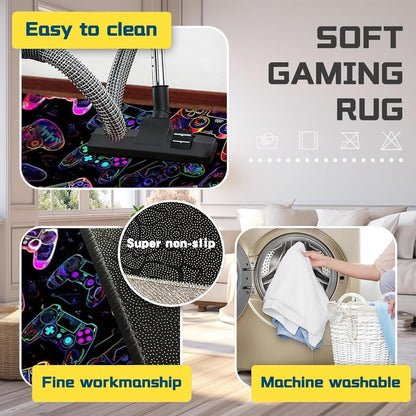 PERFECT LASER Gaming Area Rugs for Boys,Gaming Rug Boy Room Decor,Gaming Rugs for Gaming Room,Teen Game Player Video Gaming Rugs for Bedroom Living Room Playroom,Teen Game Player(47" x 31")