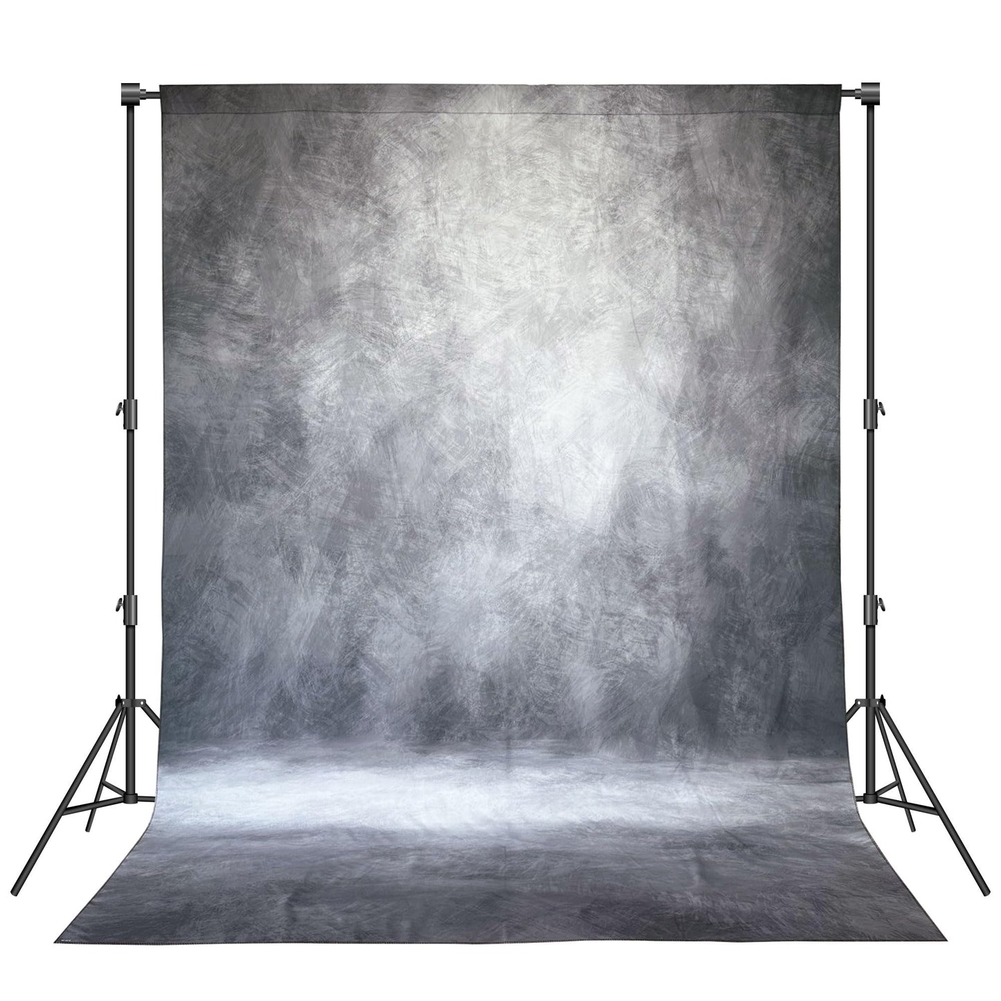 Haboke Abstract Professional Photography Backdrop for Portrait Photo Props Booth Background Photoshoot Studio with Polyester Fabric Roller Pocket on Top (8x10ft,Grey,No Stand)