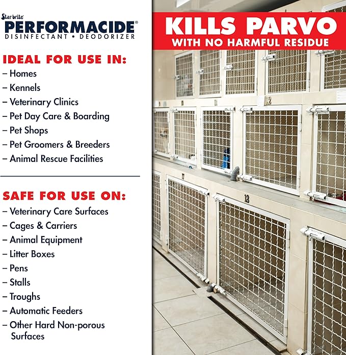 STAR BRITE Performacide 1 Gallon Kit – Kills Parvo Virus, Ideal for Veterinary Hospitals & Kennels