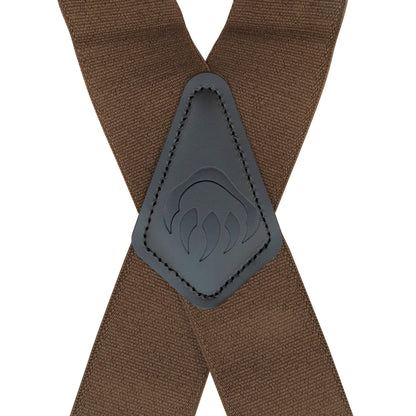 WOLVERINE X-Back 2 Inch Heavy Duty Adjustable Straps with Signature Clips, Work Solid-Chestnut, One Size