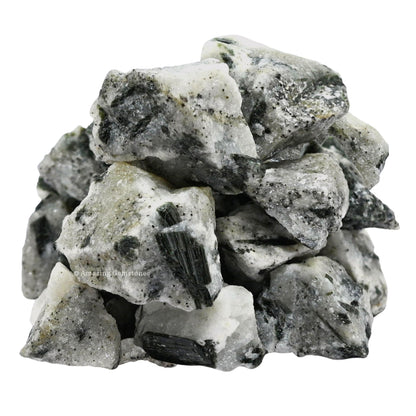 Green Tourmaline in Quartz Raw Crystals and Healing Stones, Natural Rocks for Tumbling and DIY Raw Stones and Crystals (1 lb)