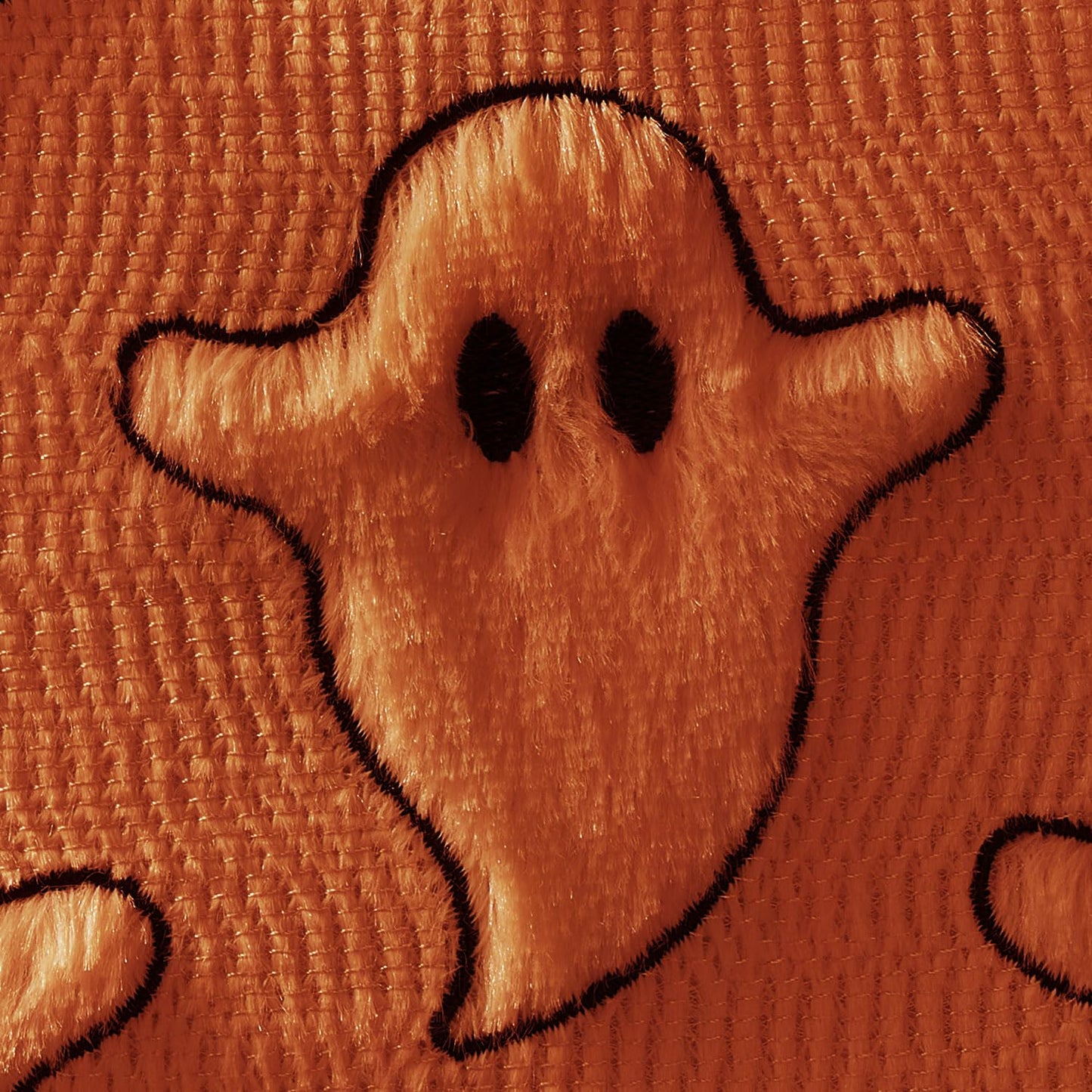 DFXSZ Halloween Pillow Covers 18x18 inch Set of 2 Black Eyes Orange Ghost Throw Pillow Cases Soft Plush Faux Fur Wool Couch Cushion Case for Chair Sofa Bedroom Living Room Home Decor PTK056C18