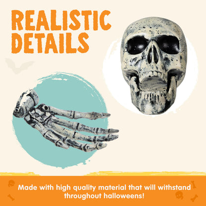 JOYIN 5 Pcs Halloween Skeleton Decorations Outdoor, Life Size Skeleton Yard Stakes, Groundbreaker Skulls Decor for Graveyard Yard Lawn Garden Ground Party Supplies
