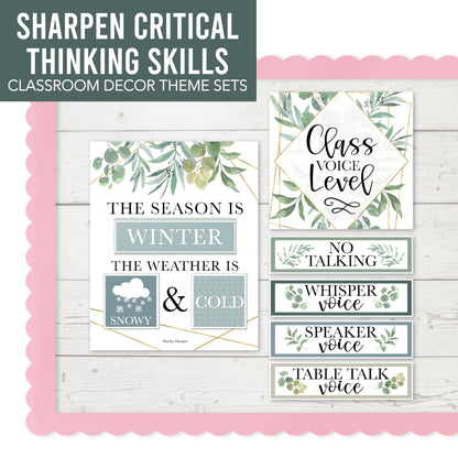 Hadley Designs Classroom Calendar Set Bulletin Board Decorations - Greenery School Calendar for Classroom Decor, Kindergarten Preschool Elementary Teacher Must Haves, Homeschool & Daycare Essentials