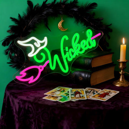 Witch Theme Party Decorations & Gift for Her - LED Neon Light for Bedroom Birthday Art Wall Decortion