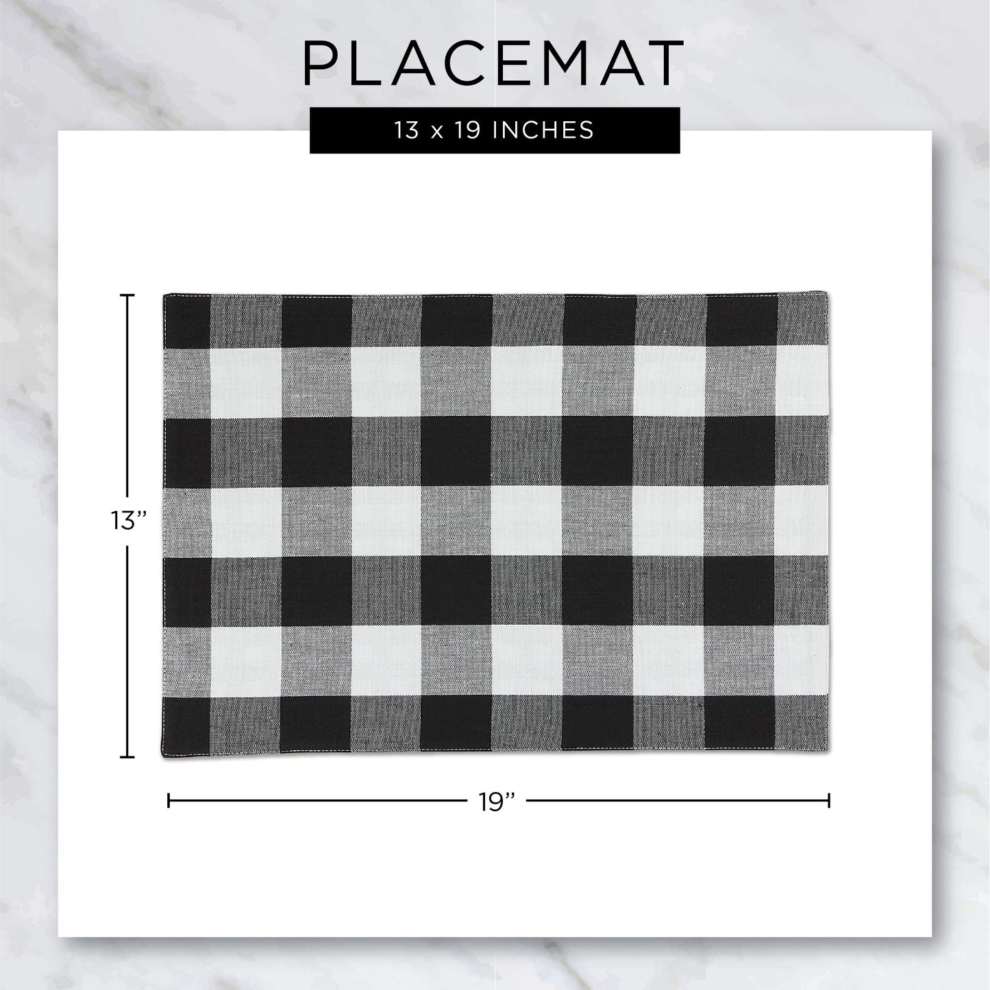 DII Quilted Farmhouse Collection Tabletop, Placemat Set, Gray, 6 Piece