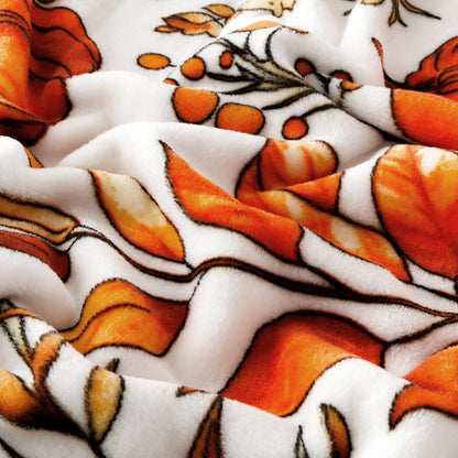 ROMROL Halloween Throw Blanket, Fall Throw Blankets, Fuzzy Fluffy Cozy Soft Throws, Pumpkin Leaves, Fleece Flannel Plush Blanket Halloween Fall Decor for Couch Bed Sofa (50" x 60")