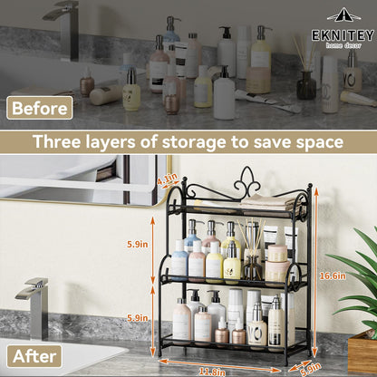 EKNITEY Bathroom Counter Organizer - 3 Tier Spice Rack(No Assembly)