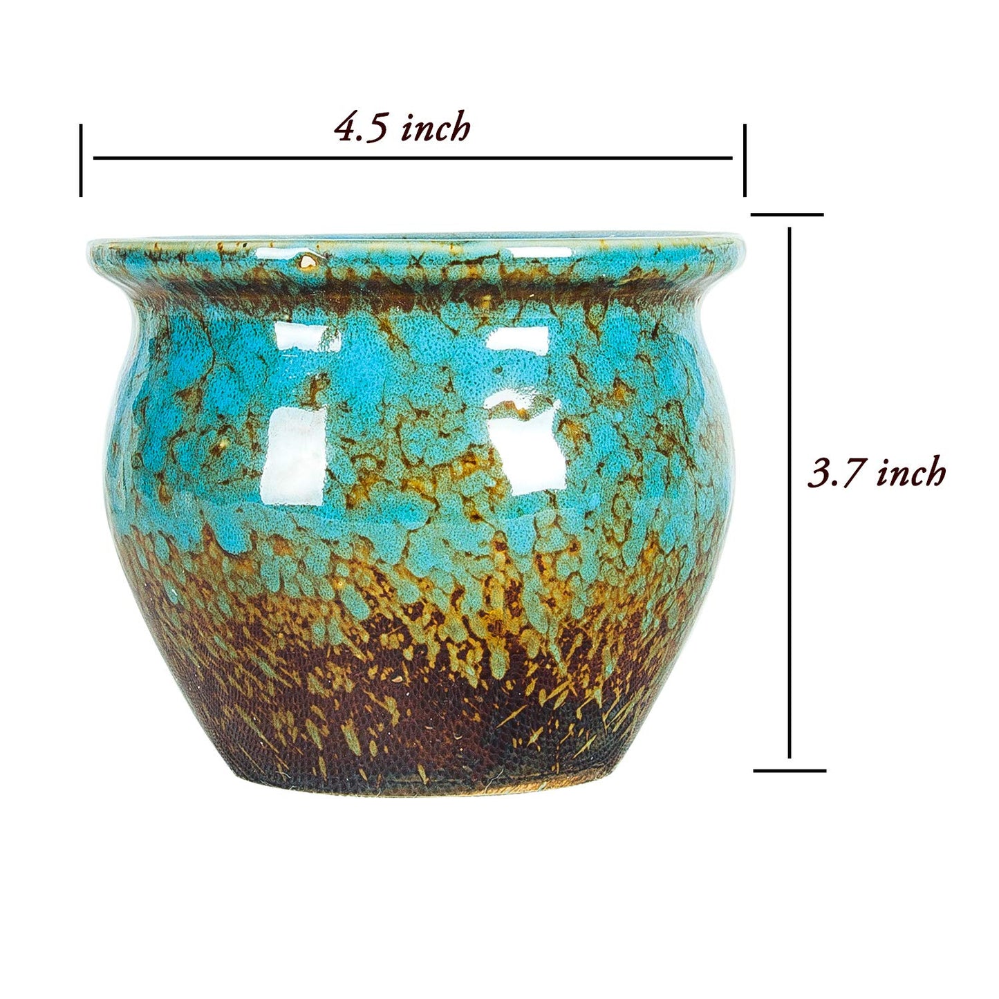 ARTKETTY Succulent Pots - 4 Pack Small Plant Pots with Drainage Tray, 4.5 Inch Ceramic Pots for Indoor Succulent Plants Colorful Cactus Flower Planters Birthday Gifts for Women