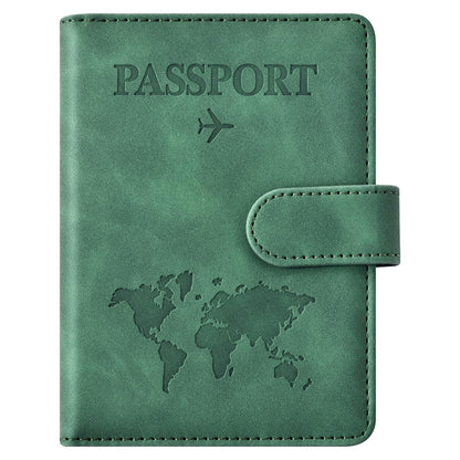 Eoehro Passport Holder for Travel Essentials, Passport Wallet Cover Case for Travel Must Haves Accessories,Passport Book Holders for Women and Men(dark green)