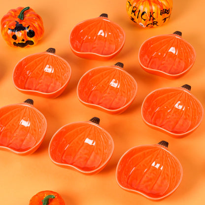 Kolewo4ever 12 Pieces Pumpkin Ramekins Thanksgiving Ramekins Ceramic Bowls Pumpkin Bowl 6 oz Oven Safe Ramekin for Thanksgiving Bowl Dip, Sauce, Condiments,Snack