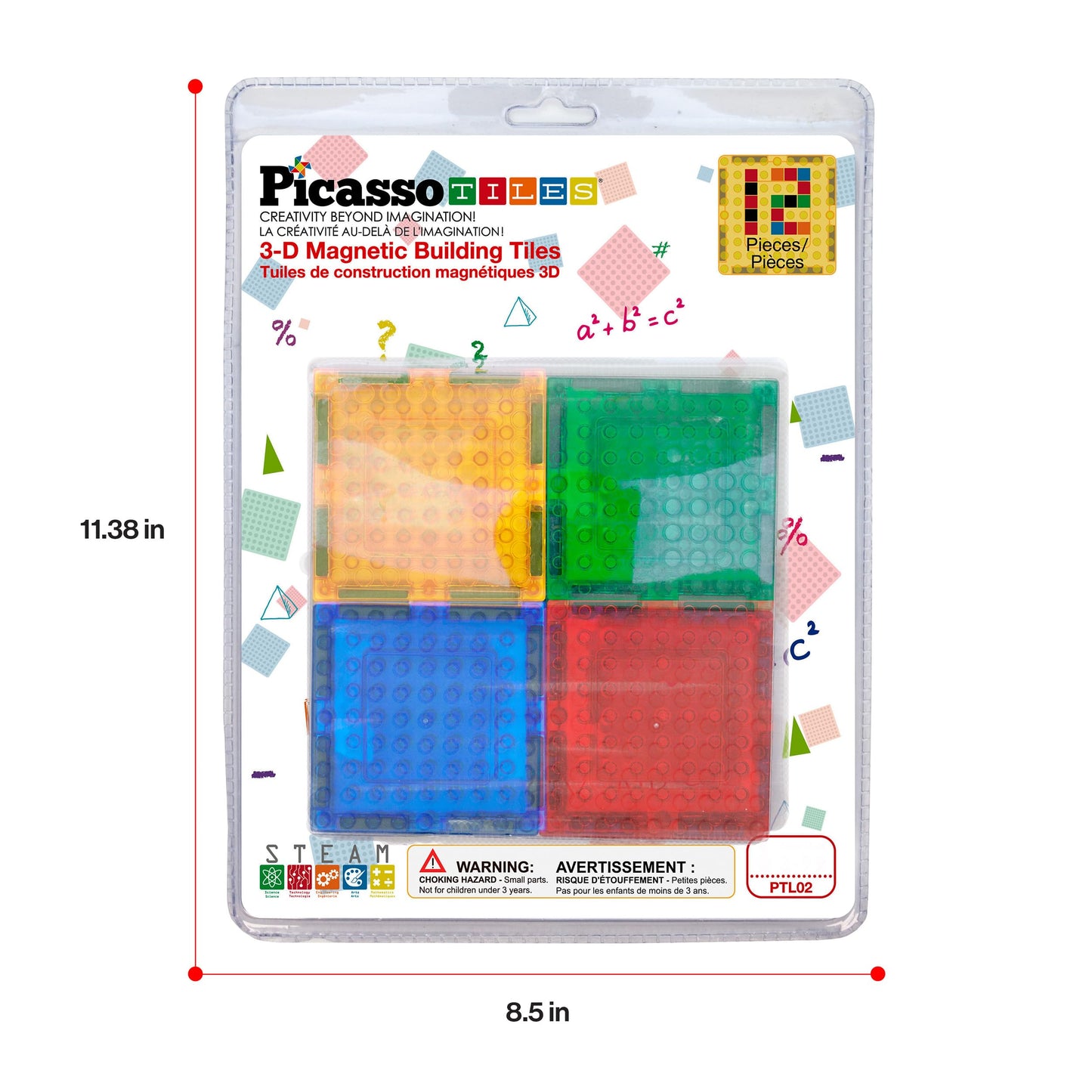 PicassoTiles Magnetic Building Blocks Brick Tiles STEM Creative Magnet Tiles Add Ons Set Construction Toy Socket Spikes Accessory Toys Educational Imaginative Learning Kit Stacking Set Toddlers Colors